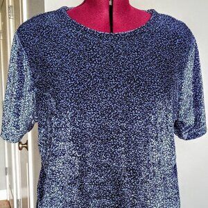 Elizabeth by Liz Claiborne Blue Crushed Velvet Top